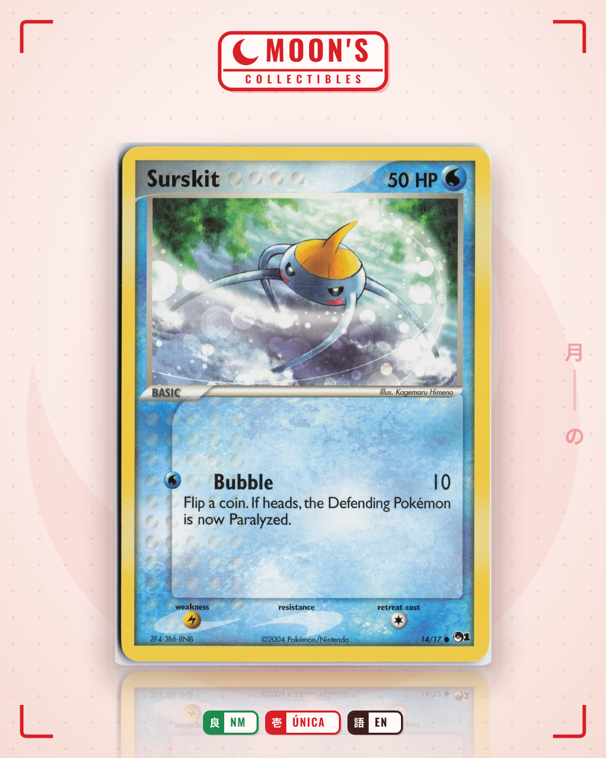 Carta Pokémon Surskit · POP Series 1 #14/17 (NM) — pieza única en Moon's Collectibles México