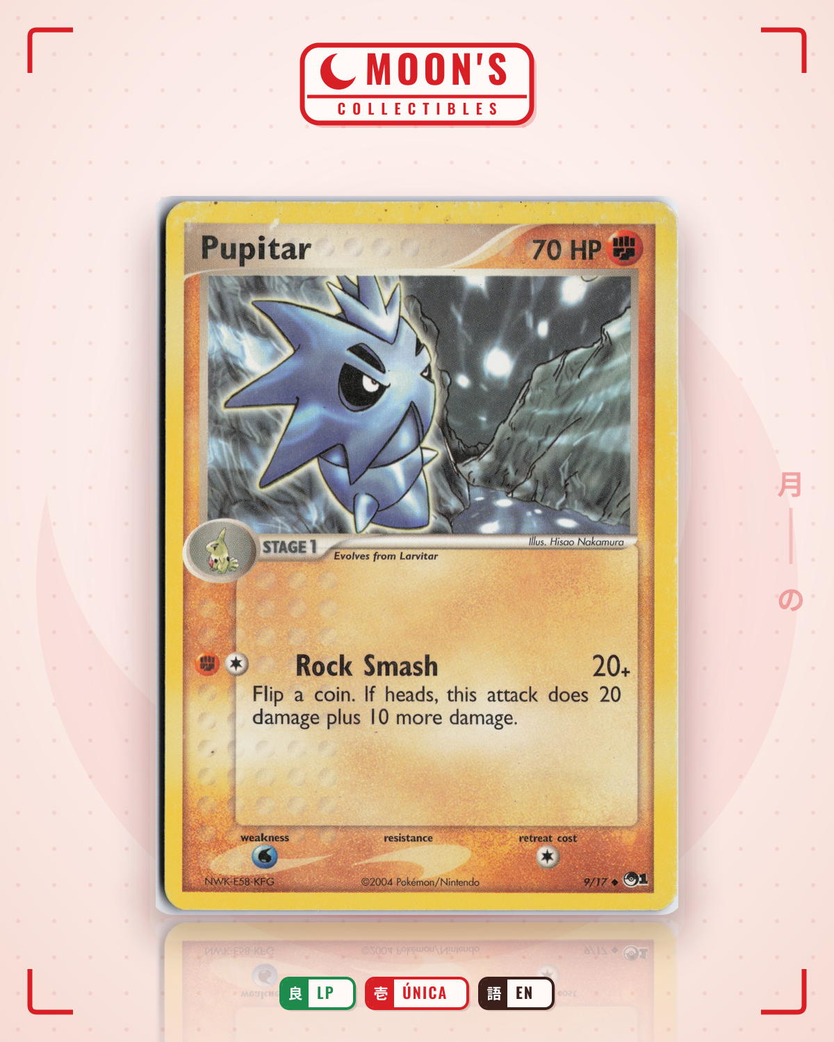 Carta Pokémon Pupitar · POP Series 1 #9/17 (LP) — pieza única en Moon's Collectibles México