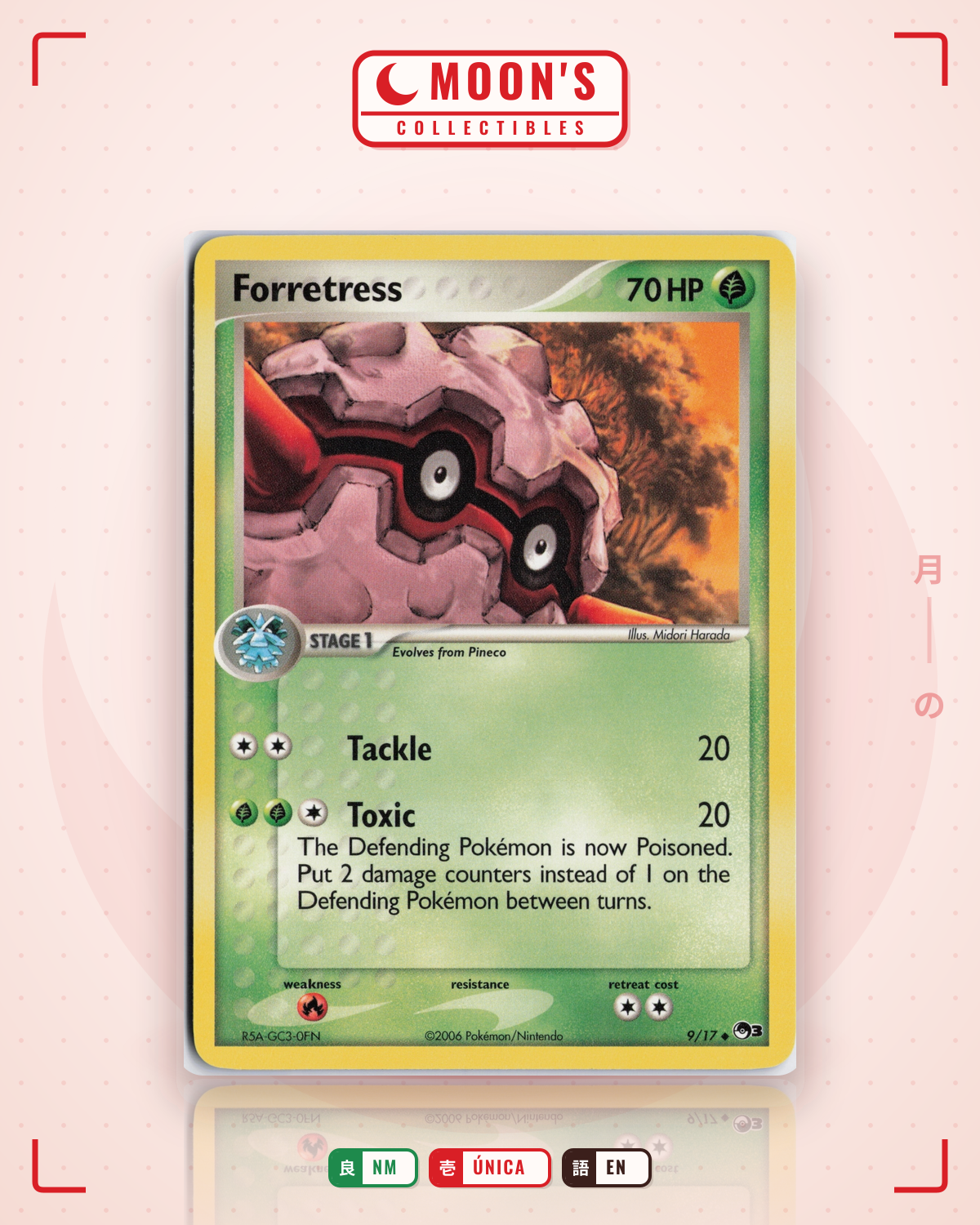Carta Pokémon Forretress · POP Series 3 #9/17 (NM) — pieza única en Moon's Collectibles México