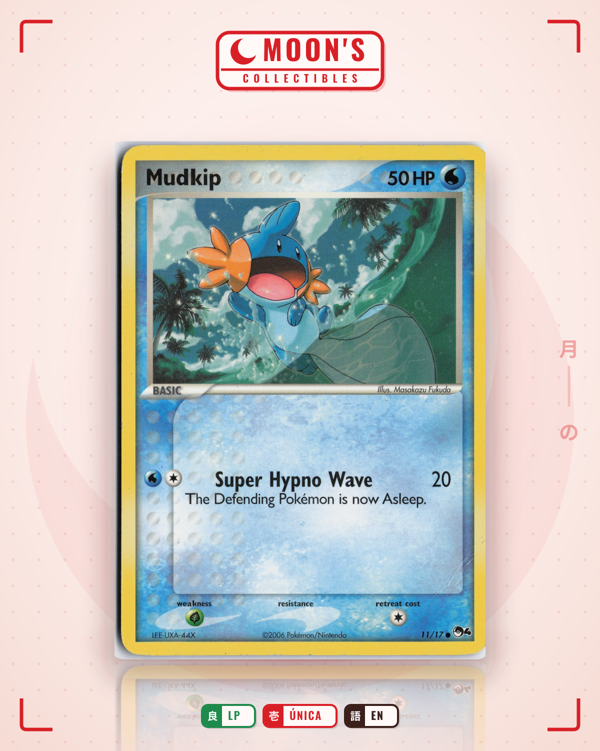 Carta Pokémon Mudkip · POP Series 4 #11/17 (LP) — pieza única en Moon's Collectibles México