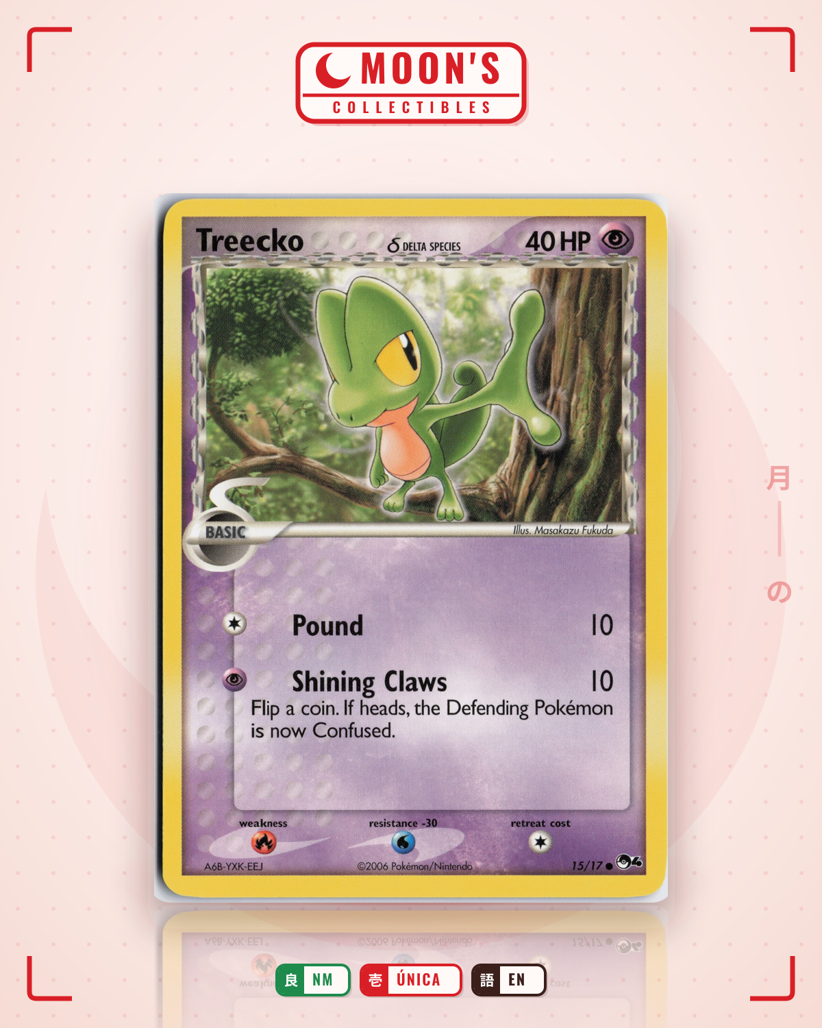Carta Pokémon Treecko δ · POP Series 4 #15/17 (NM) — pieza única en Moon's Collectibles México