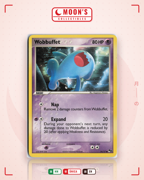 Carta Pokémon Wobbuffet · POP Series 4 #16/17 (NM) — pieza única en Moon's Collectibles México