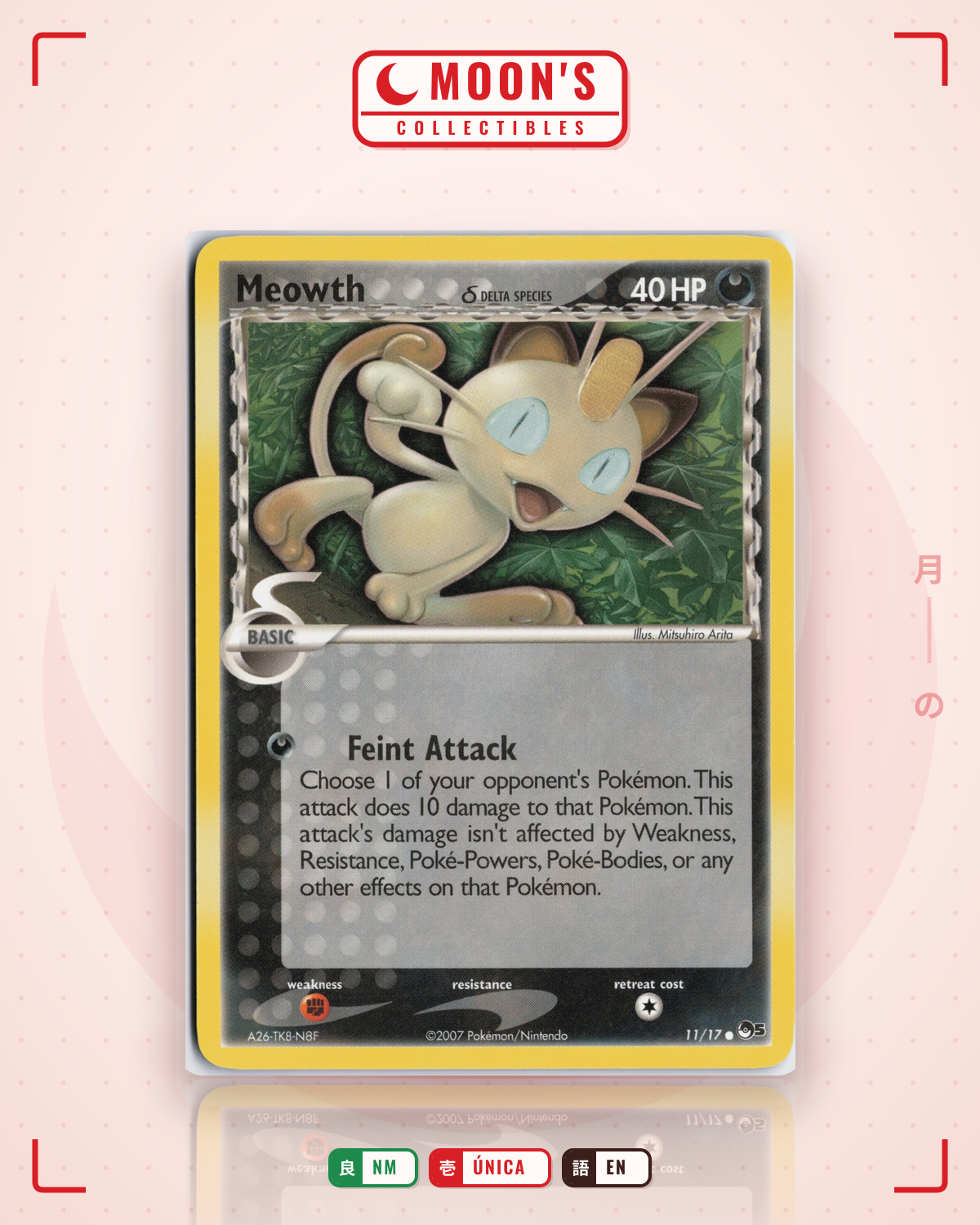 Carta Pokémon Meowth δ · POP Series 5 #11/17 (NM) — pieza única en Moon's Collectibles México