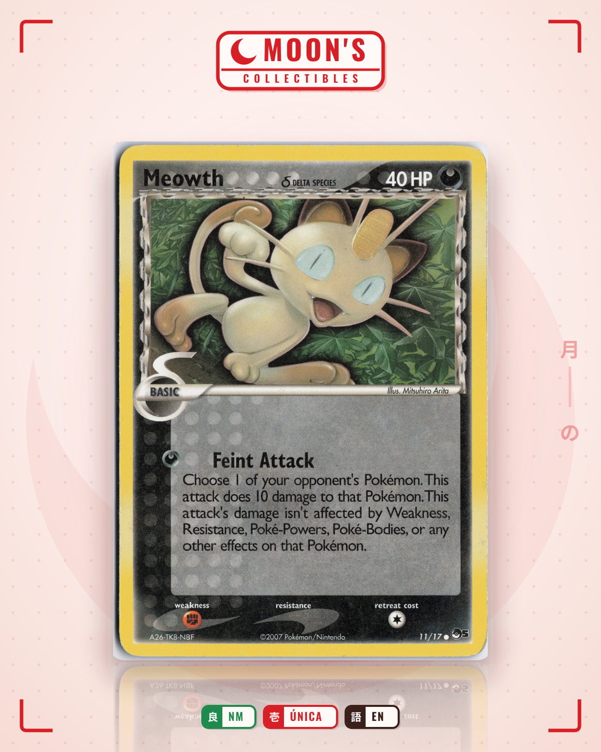 Carta Pokémon Meowth δ · POP Series 5 #11/17 (NM) — pieza única en Moon's Collectibles México