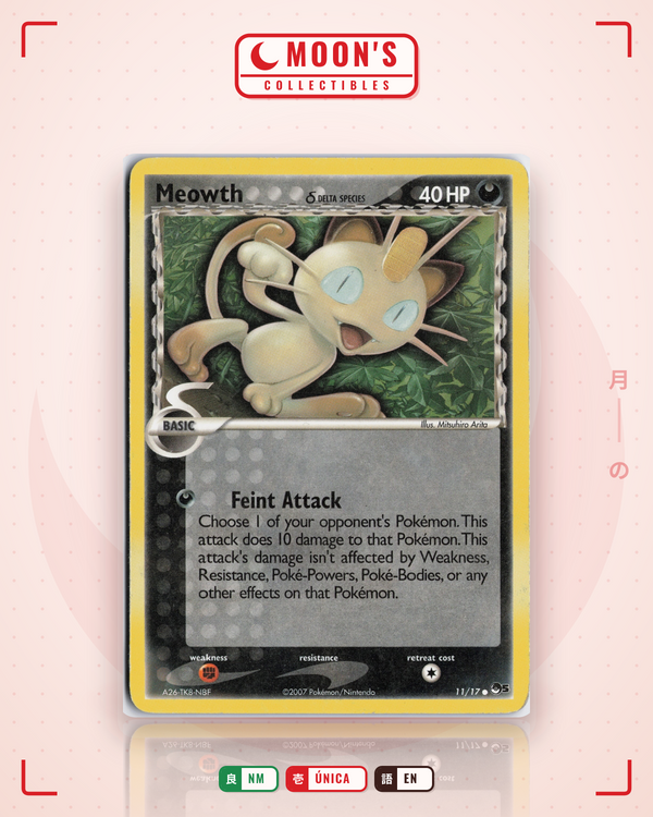 Carta Pokémon Meowth δ · POP Series 5 #11/17 (NM) — pieza única en Moon's Collectibles México