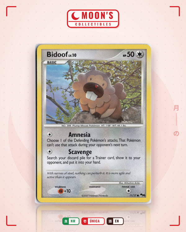 Carta Pokémon Bidoof · POP Series 6 #11/17 (NM) — pieza única en Moon's Collectibles México