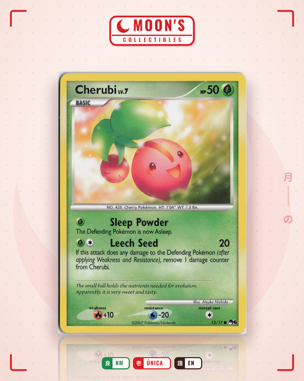 Carta Pokémon Cherubi · POP Series 6 #13/17 (NM) — pieza única en Moon's Collectibles México