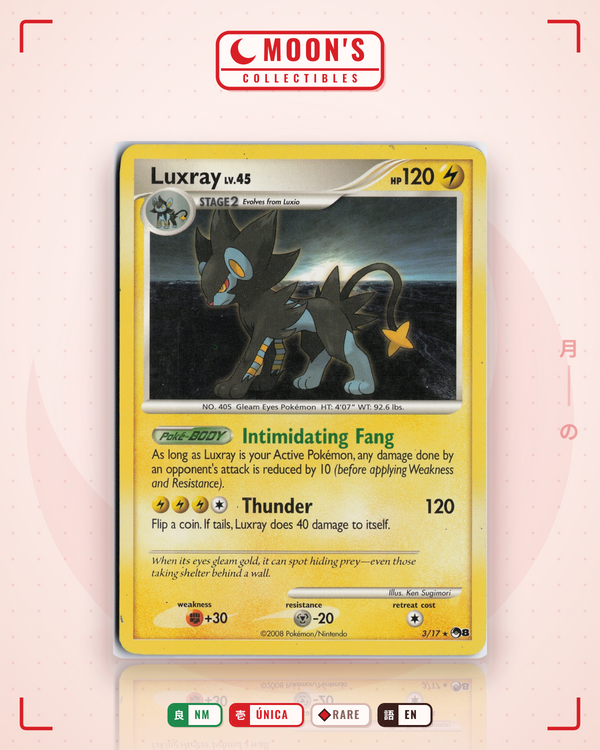 Carta Pokémon Luxray · POP Series 8 #3/17 (NM) — pieza única en Moon's Collectibles México