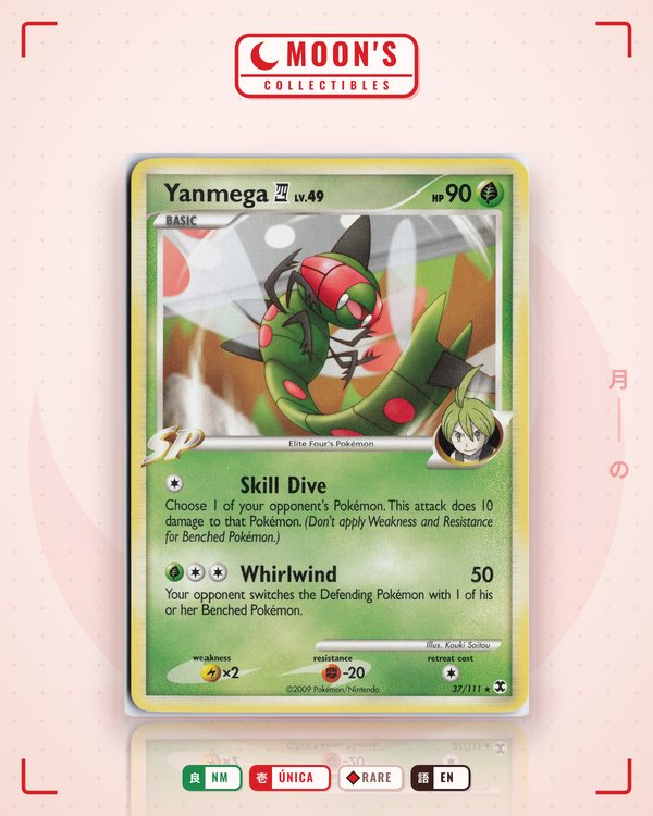 Carta Pokémon Yanmega E4 · Rising Rivals #37/111 (NM) — pieza única en Moon's Collectibles México