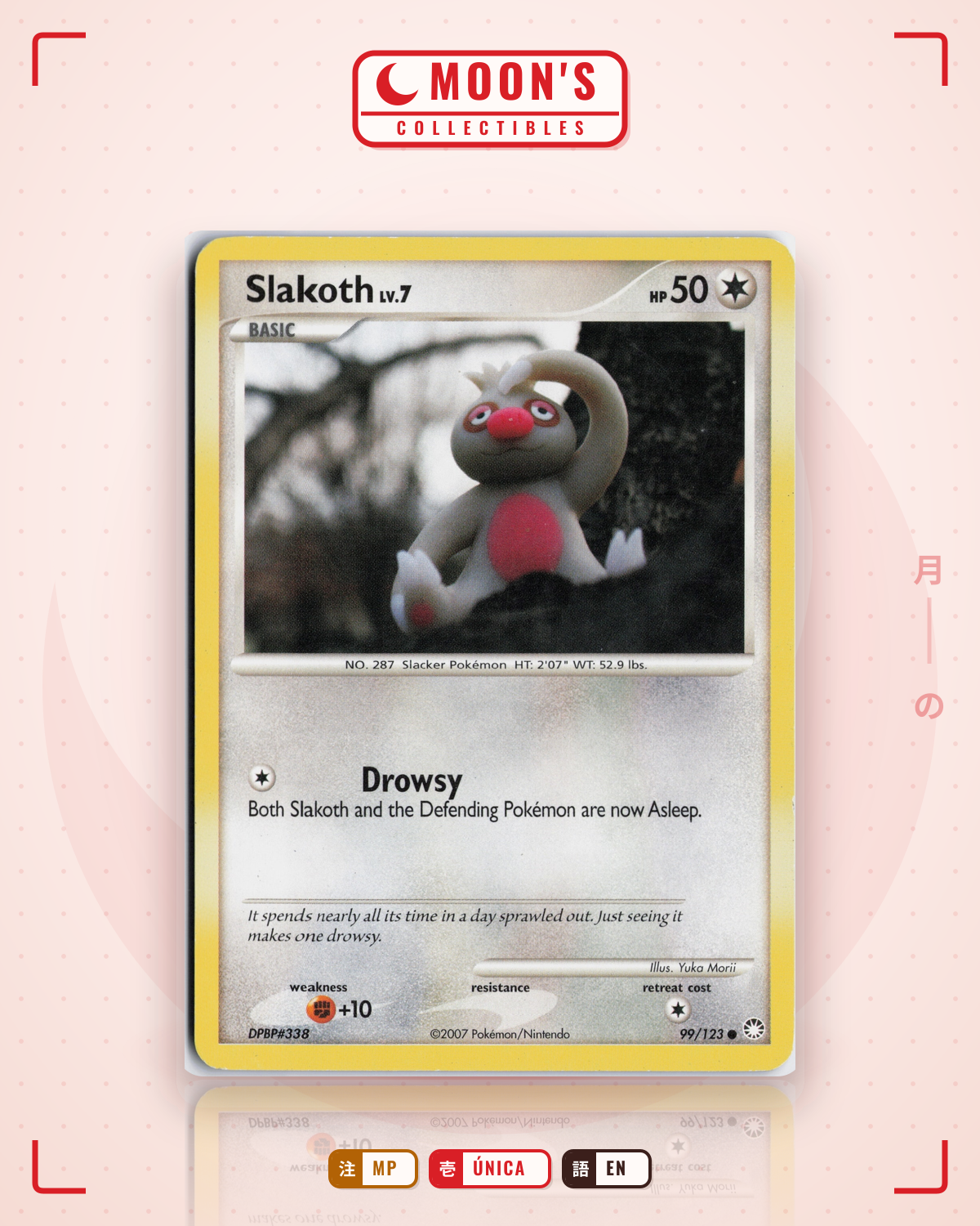 Carta Pokémon Slakoth · Mysterious Treasures #99/123 (MP) — pieza única en Moon's Collectibles México