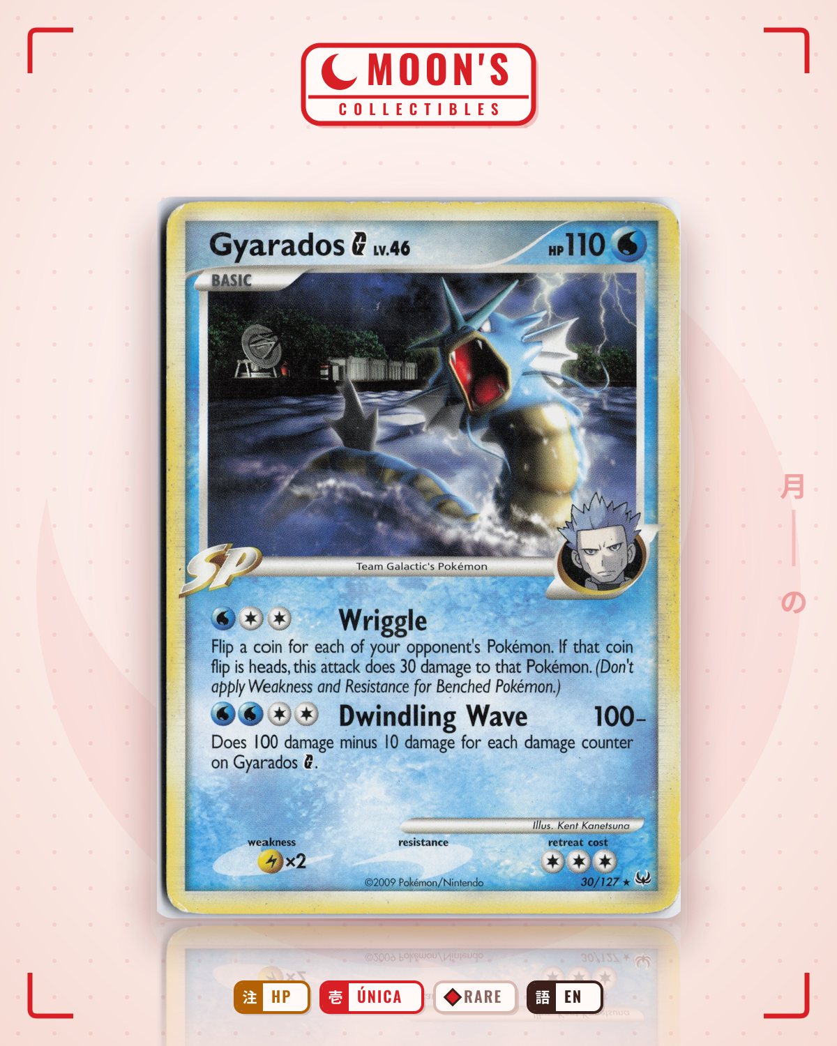 Carta Pokémon Gyarados G · Platinum #30/127 (HP) — pieza única en Moon's Collectibles México