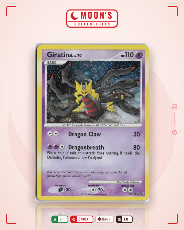 Carta Pokémon Giratina · Platinum #28/127 (LP) — pieza única en Moon's Collectibles México