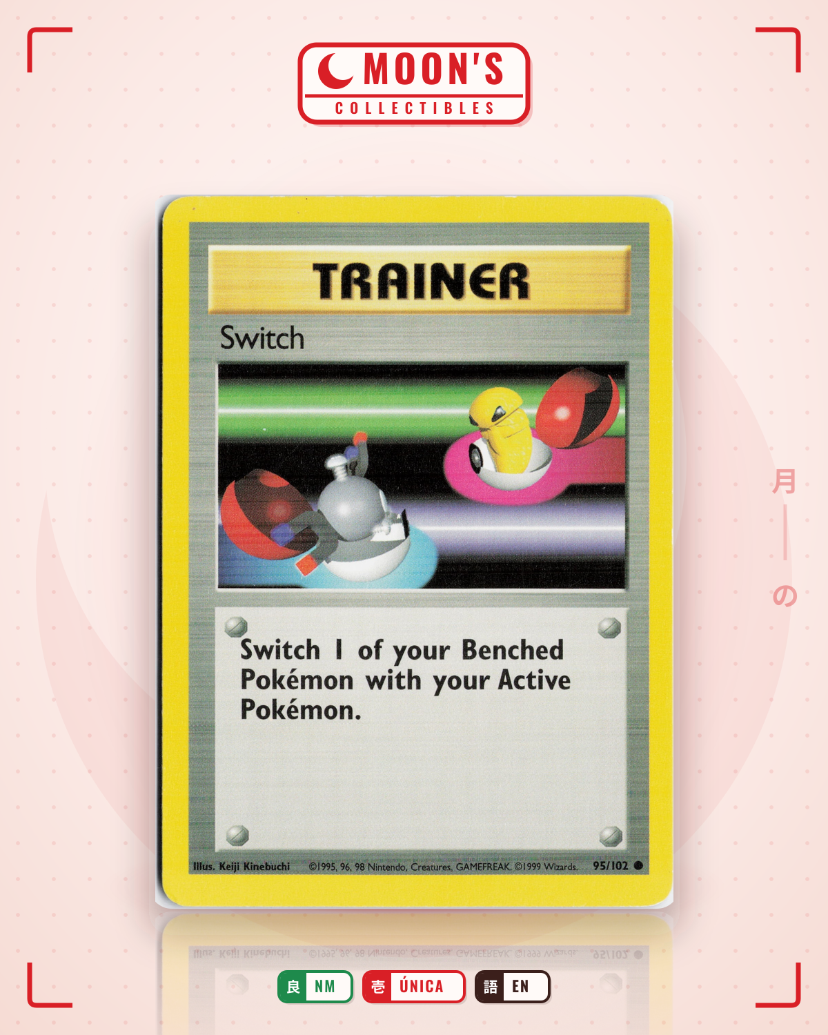Carta Pokémon Switch · Base #95/102 (NM) — pieza única en Moon's Collectibles México