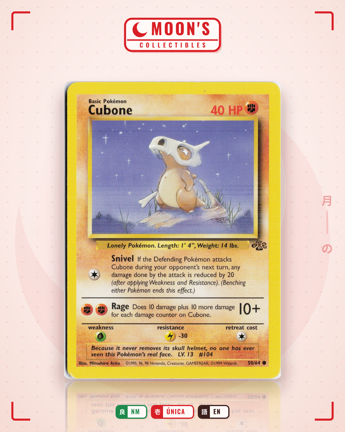Carta Pokémon Cubone · Jungle #50/64 (NM) — pieza única en Moon's Collectibles México