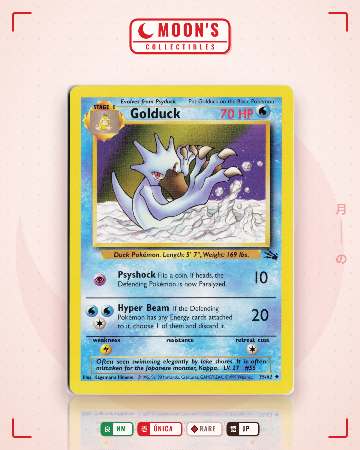 Carta Pokémon ゴルダック · 化石の秘密 #No.055 (NM) — pieza única en Moon's Collectibles México