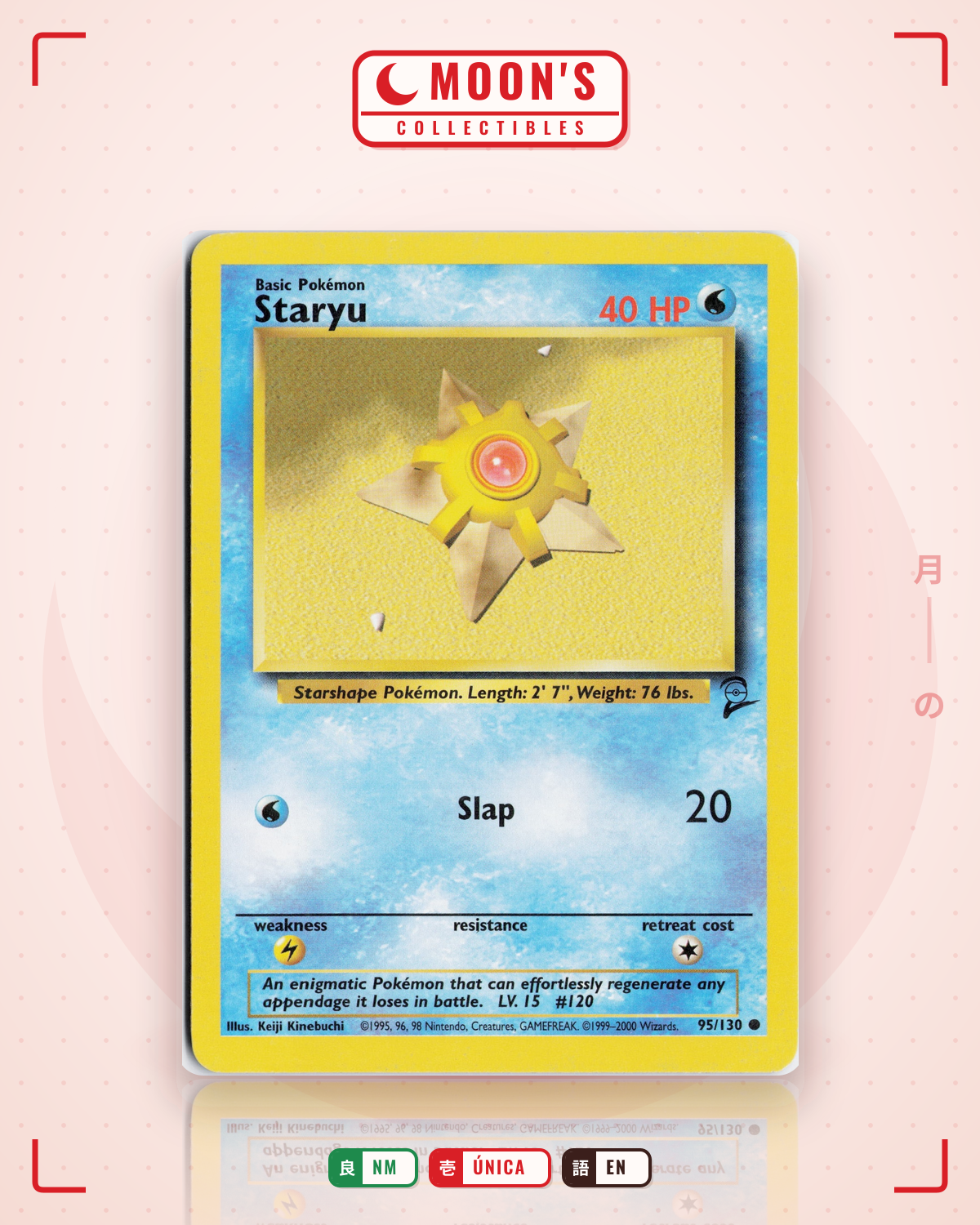 Carta Pokémon Staryu · Base Set 2 #95/130 (NM) — pieza única en Moon's Collectibles México