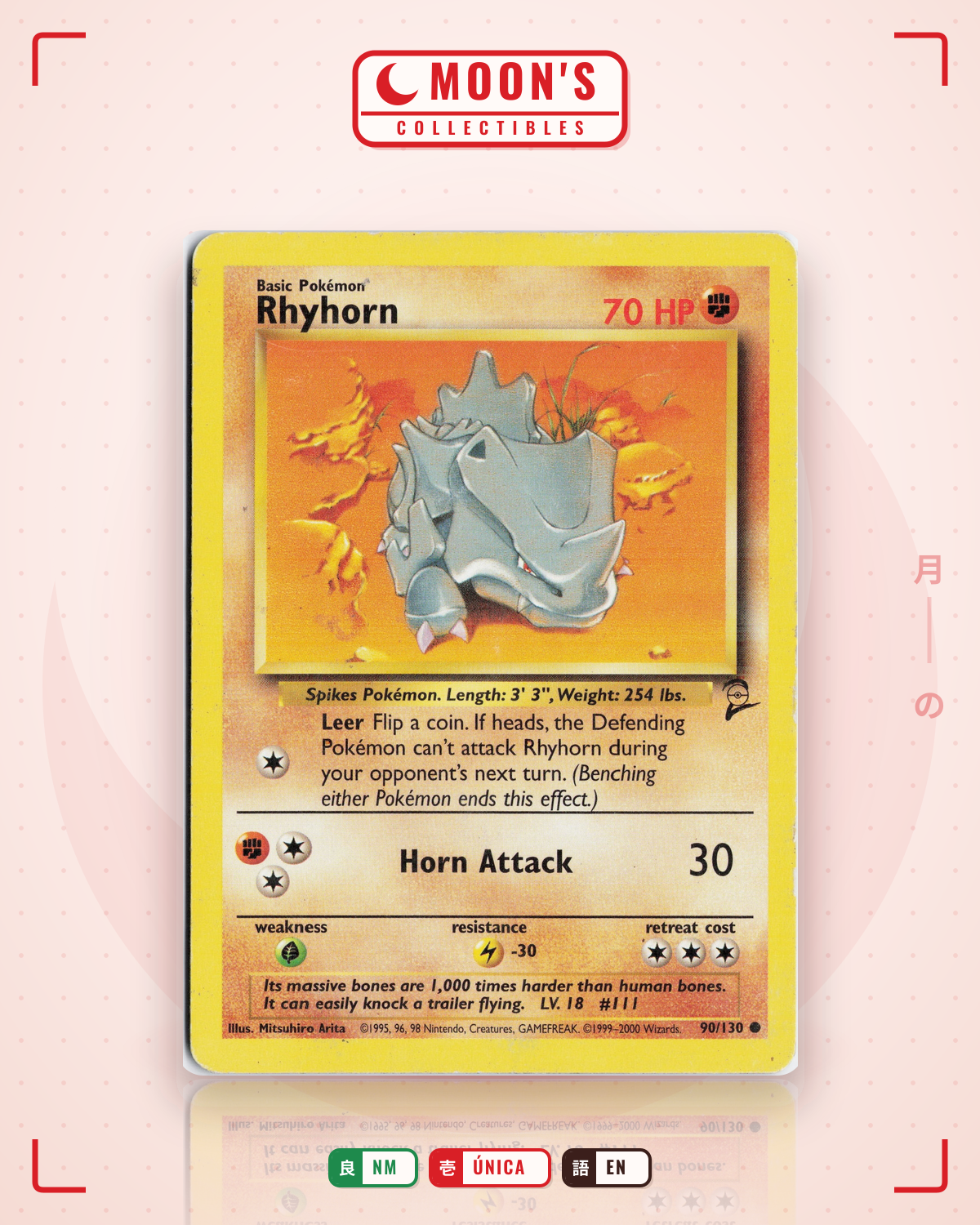 Carta Pokémon Rhyhorn · Legendary Collection #90/110 (NM) — pieza única en Moon's Collectibles México