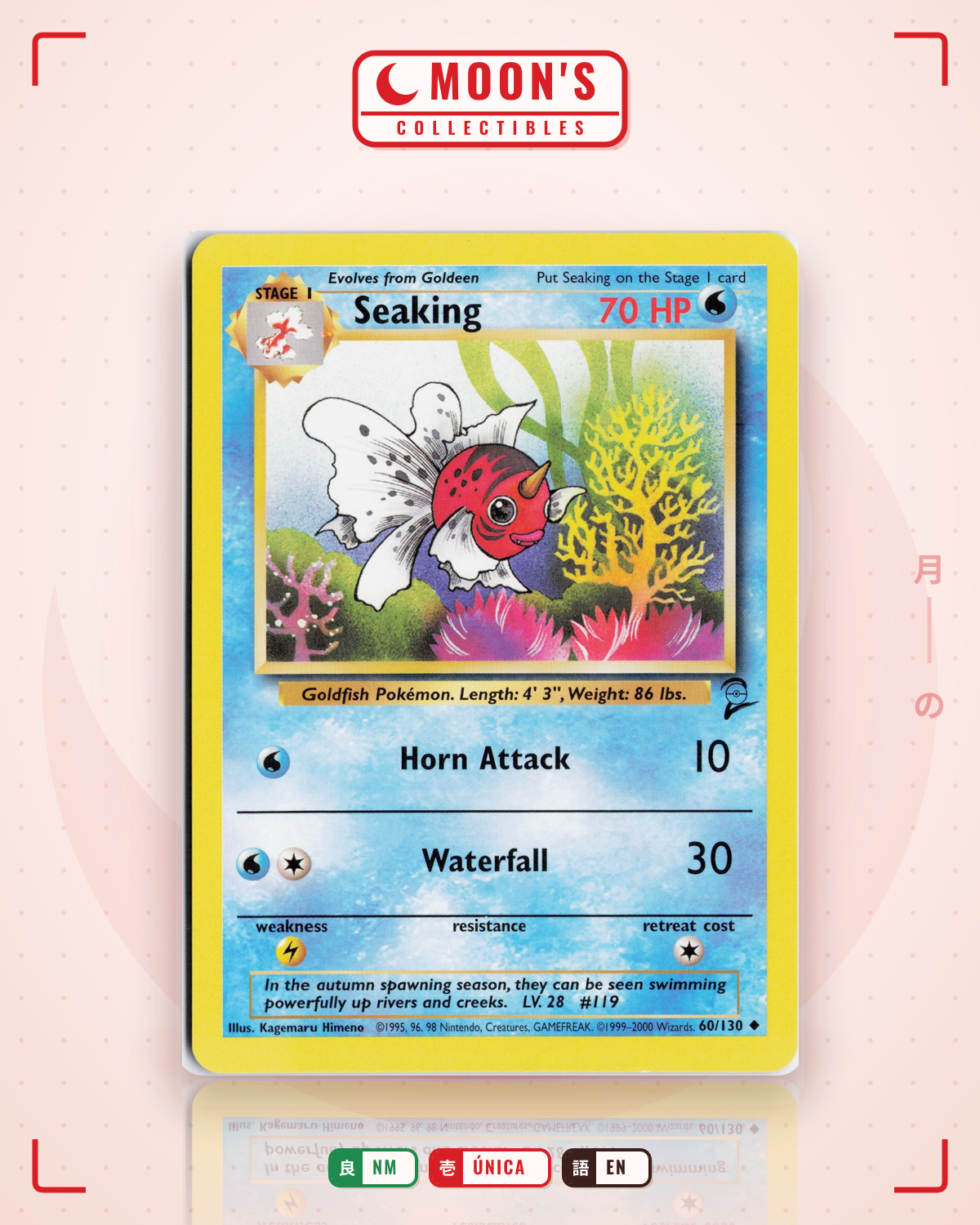 Carta Pokémon Seaking · Base Set 2 #60/130 (NM) — pieza única en Moon's Collectibles México