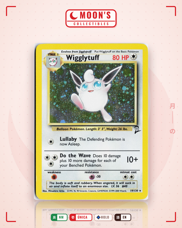Carta Pokémon Wigglytuff · Base Set 2 #19/130 (NM) — pieza única en Moon's Collectibles México