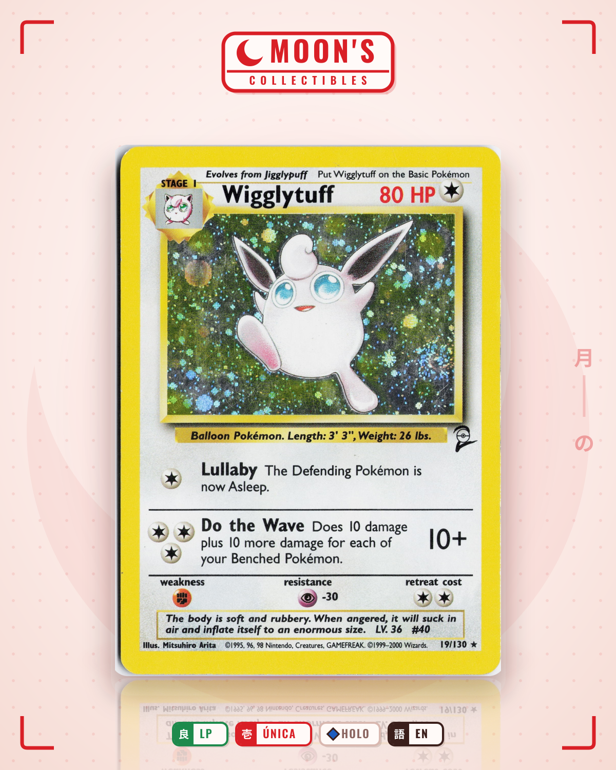 Carta Pokémon Wigglytuff · Base Set 2 #19/130 (LP) — pieza única en Moon's Collectibles México