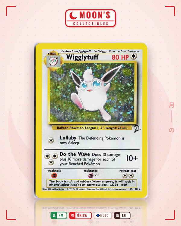 Carta Pokémon Wigglytuff · Base Set 2 #19/130 (NM) — pieza única en Moon's Collectibles México