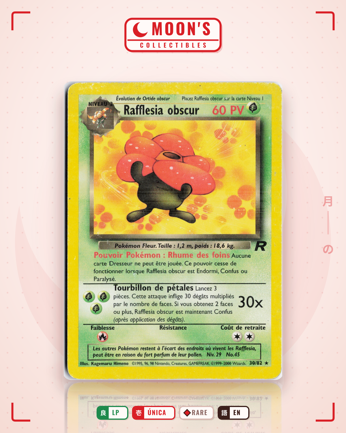 Carta Pokémon Dark Vileplume Frances · Team Rocket #30/82 (LP) — pieza única en Moon's Collectibles México