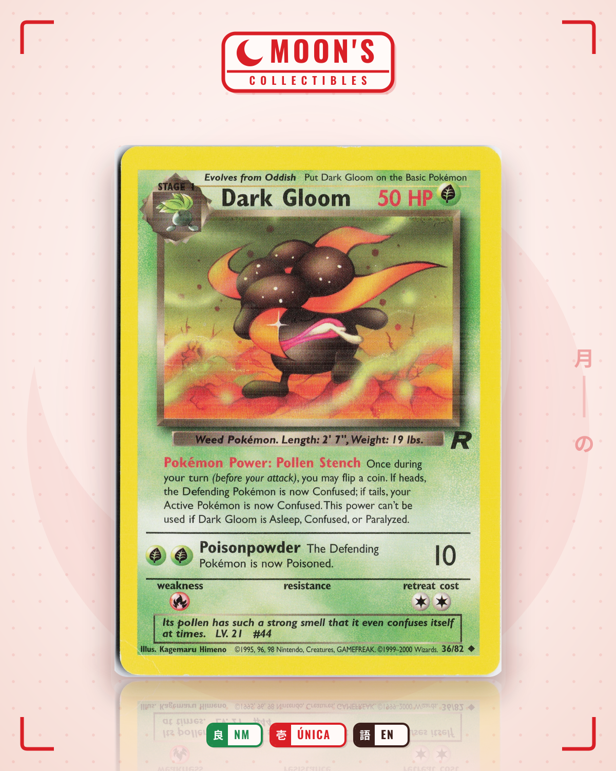 Carta Pokémon Dark Gloom · Team Rocket #36/82 (NM) — pieza única en Moon's Collectibles México