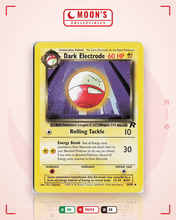 Carta Pokémon Dark Electrode · Team Rocket #34/82 (NM) — pieza única en Moon's Collectibles México