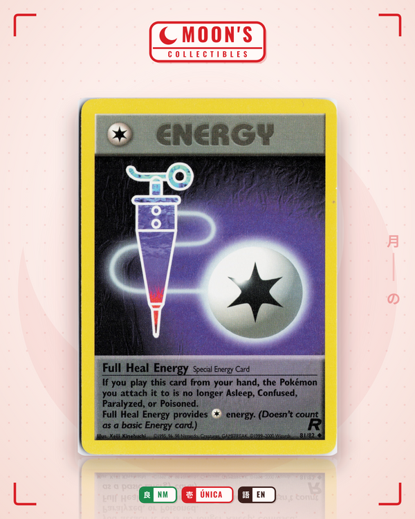 Carta Pokémon Full Heal Energy · Team Rocket #81/82 (NM) — pieza única en Moon's Collectibles México