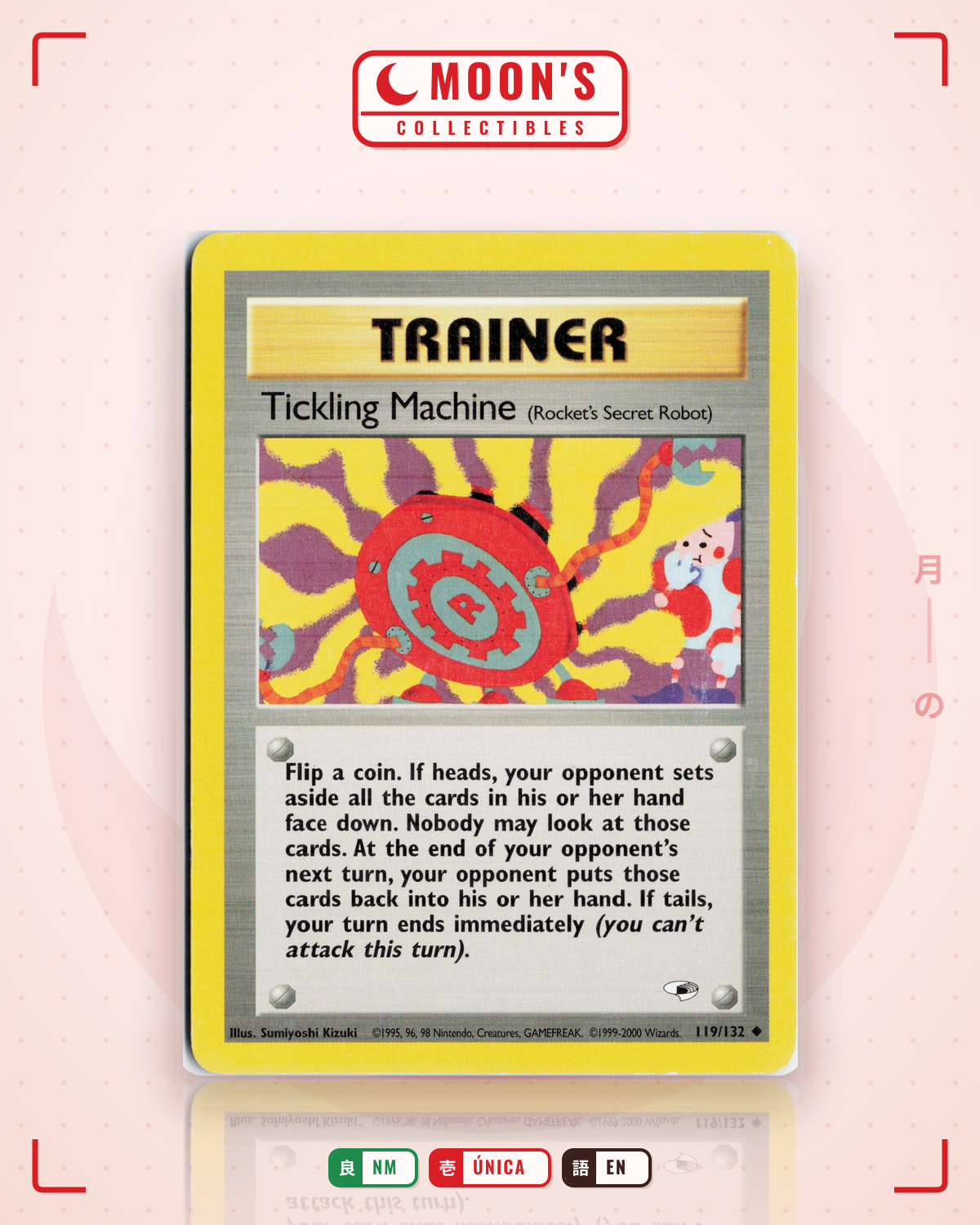 Carta Pokémon Tickling Machine · Gym Heroes #119/132 (NM) — pieza única en Moon's Collectibles México