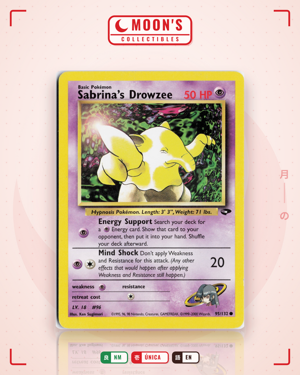 Carta Pokémon Sabrina's Drowzee · Gym Challenge #95/132 (NM) — pieza única en Moon's Collectibles México