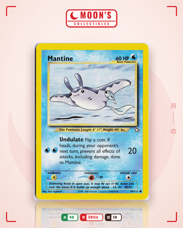 Carta Pokémon Mantine · Neo Genesis #64/111 (NM) — pieza única en Moon's Collectibles México