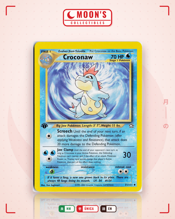 Carta Pokémon Croconaw · Neo Genesis #31/111 (NM) — pieza única en Moon's Collectibles México