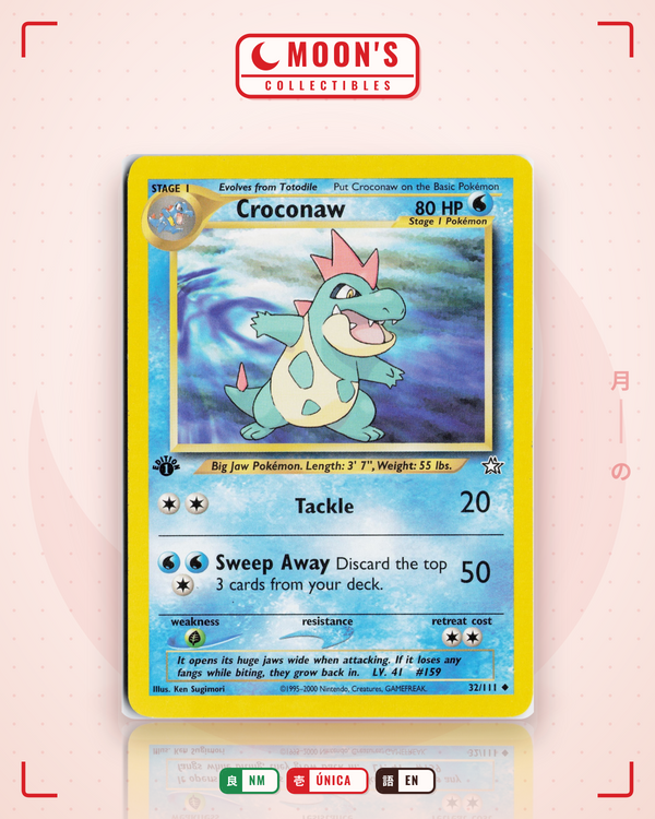 Carta Pokémon Croconaw · Neo Genesis #32/111 (NM) — pieza única en Moon's Collectibles México