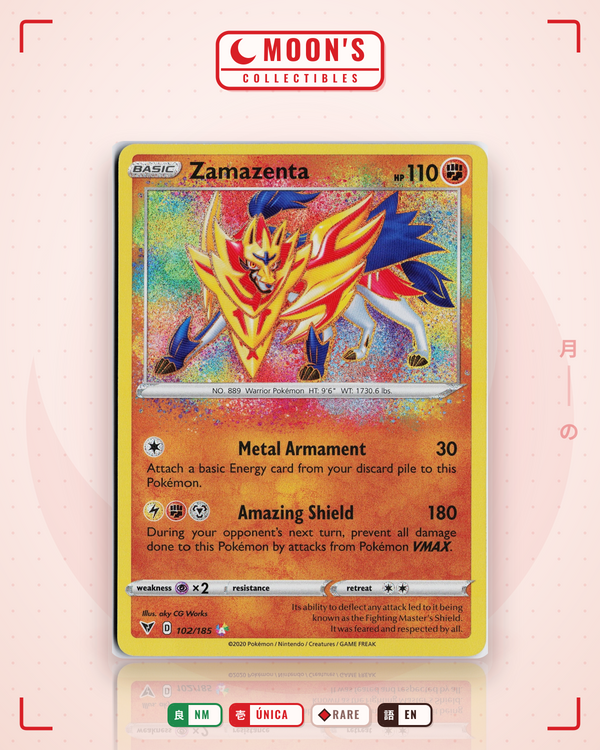 Carta Pokémon Zamazenta · Vivid Voltage #102/185 (NM) — pieza única en Moon's Collectibles México
