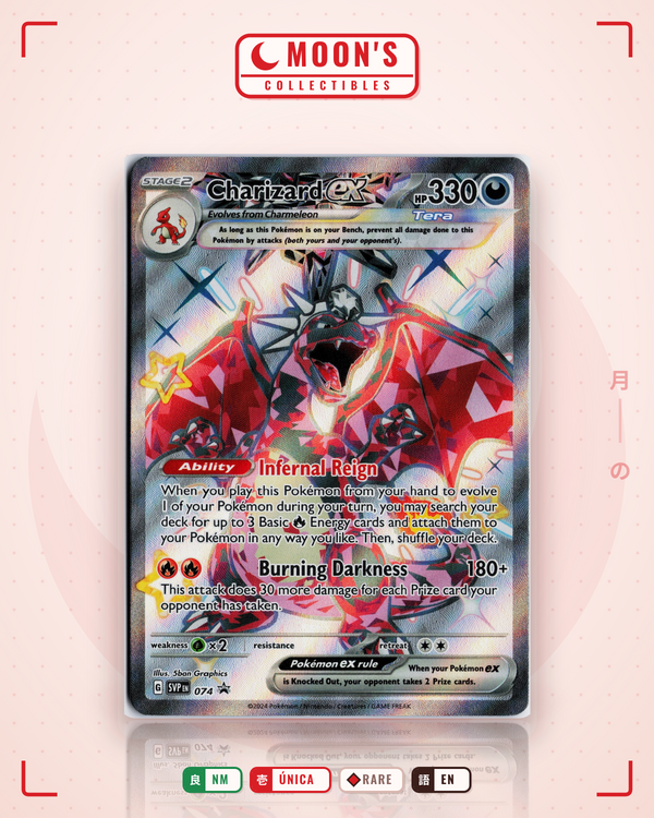 Carta Pokémon Charizard ex · Scarlet & Violet Black Star Promos #074 (NM) — pieza única en Moon's Collectibles México
