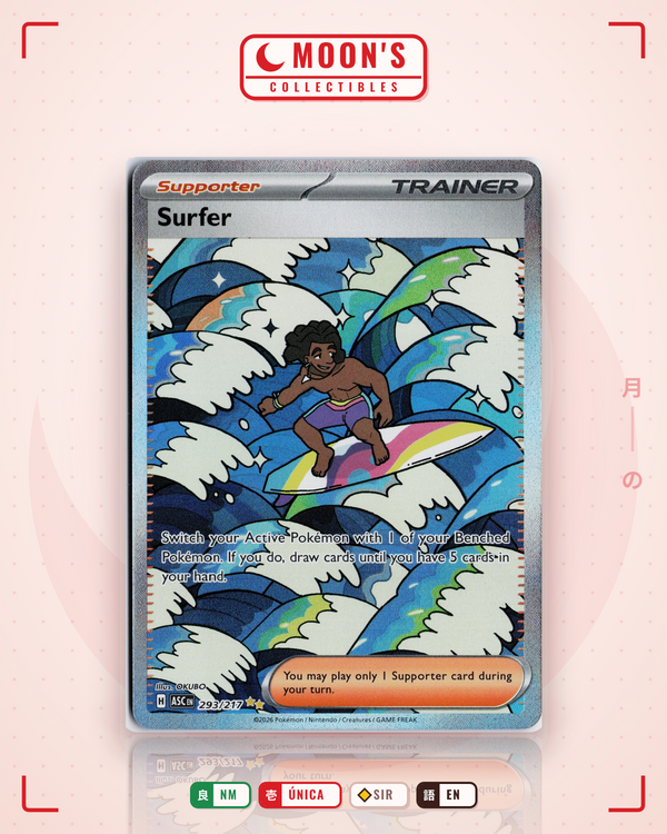 Carta Pokémon Surfer · Ascended Heroes #293/217 (NM) — pieza única en Moon's Collectibles México
