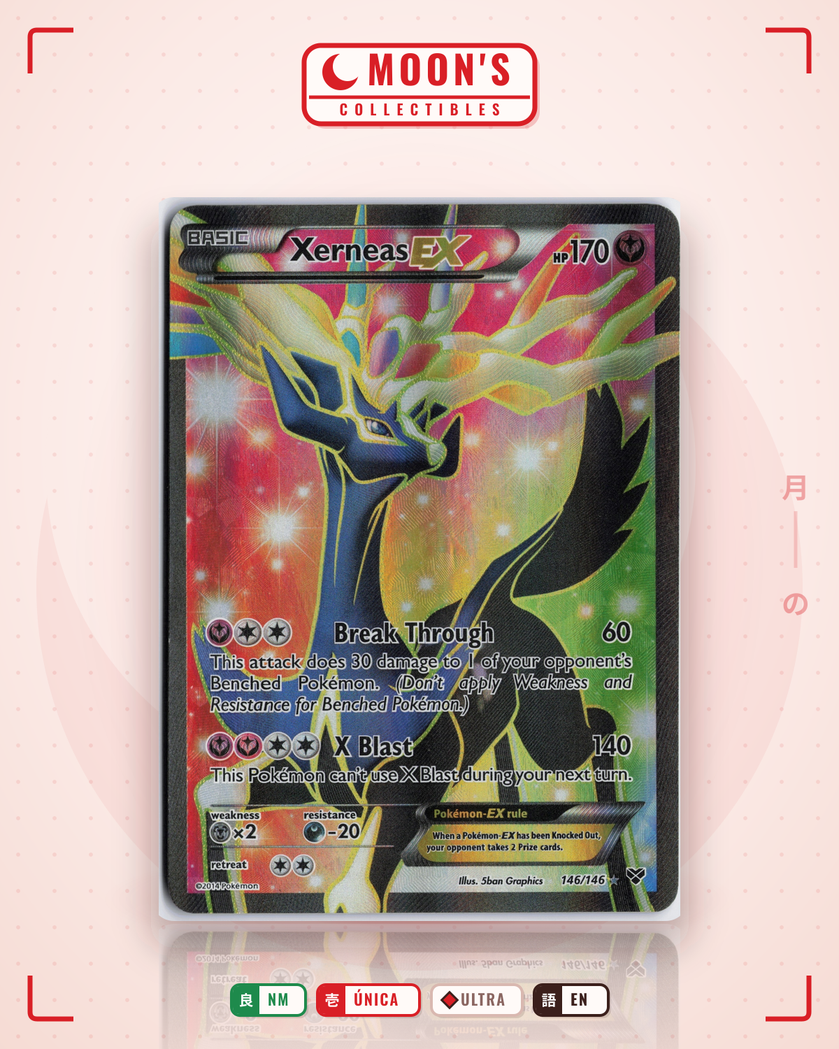 Carta Pokémon Xerneas-EX · XY #146/146 (NM) — pieza única en Moon's Collectibles México