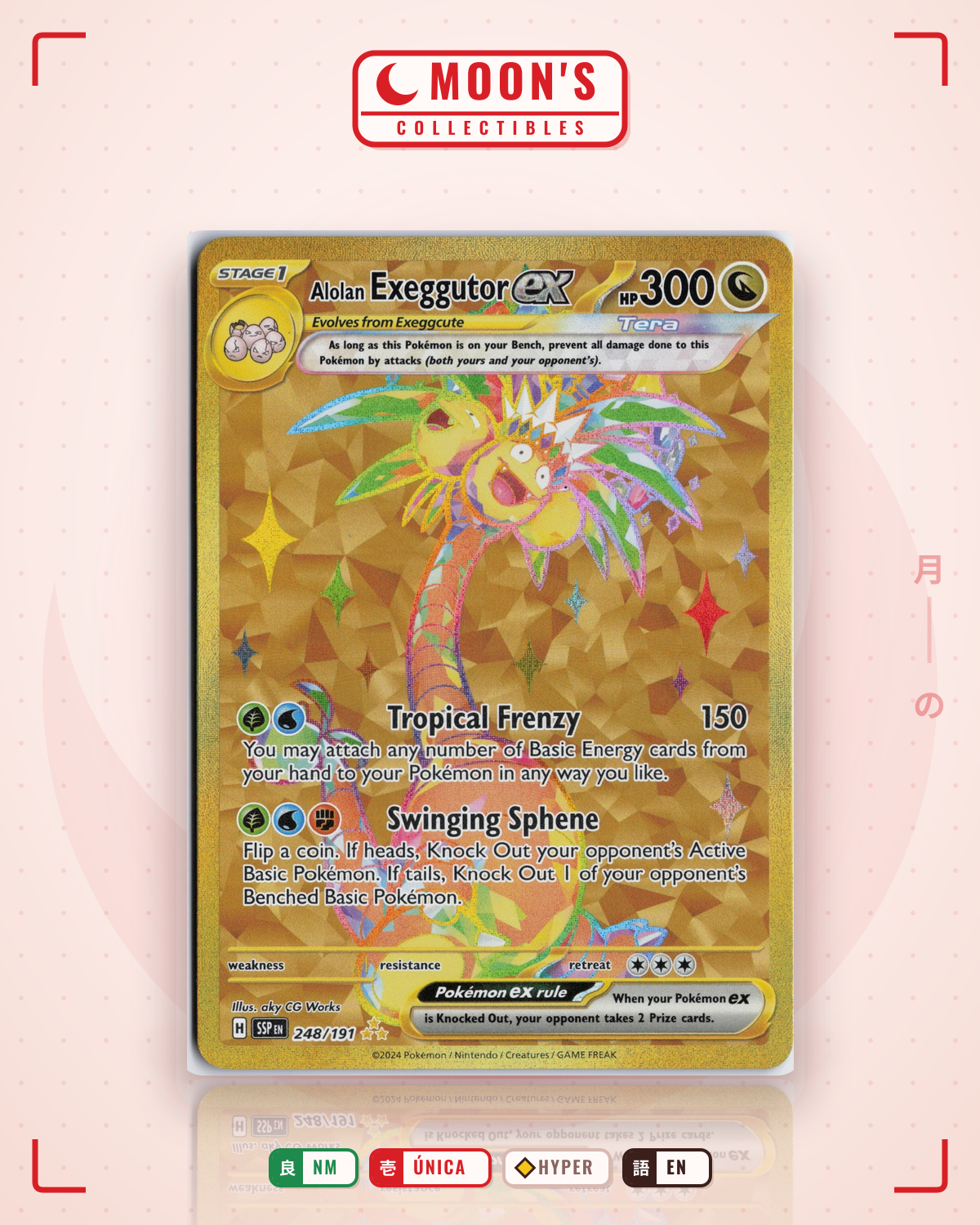 Carta Pokémon Alolan Exeggutor ex · Surging Sparks #248/191 (NM) — pieza única en Moon's Collectibles México
