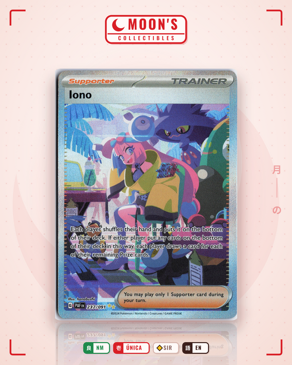 Carta Pokémon Iono · Paldean Fates #237/091 (NM) — pieza única en Moon's Collectibles México