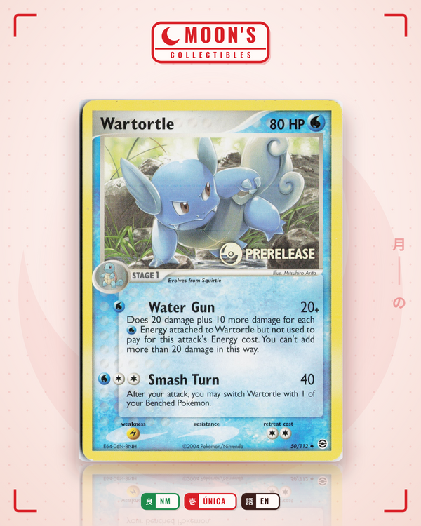 Carta Pokémon Wartortle · FireRed & LeafGreen #50/112 (NM) — pieza única en Moon's Collectibles México