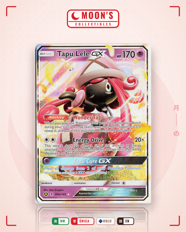 Carta Pokémon Tapu Lele-GX · Guardians Rising #60a/145 (NM) — pieza única en Moon's Collectibles México