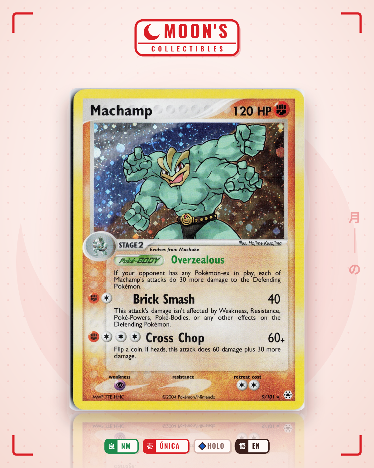 Carta Pokémon Machamp · Hidden Legends #9/101 (NM) — pieza única en Moon's Collectibles México