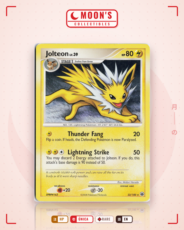 Carta Pokémon Jolteon · Majestic Dawn #23/100 (HP) — pieza única en Moon's Collectibles México