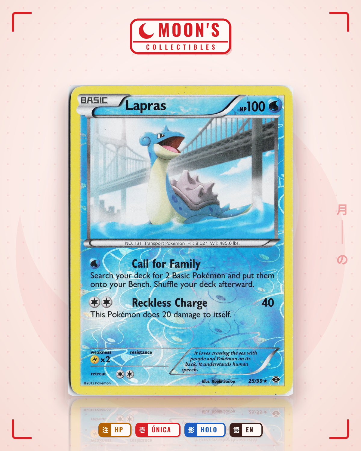 Carta Pokémon Lapras · Next Destinies #25/99 (HP) — pieza única en Moon's Collectibles México