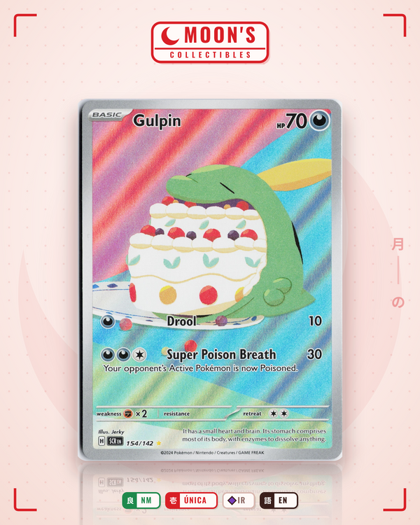 Carta Pokémon Gulpin · Stellar Crown #154/142 (NM) — pieza única en Moon's Collectibles México
