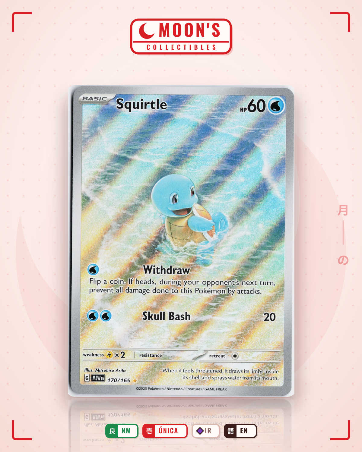 Carta Pokémon Squirtle · 151 #170/165 (NM) — pieza única en Moon's Collectibles México