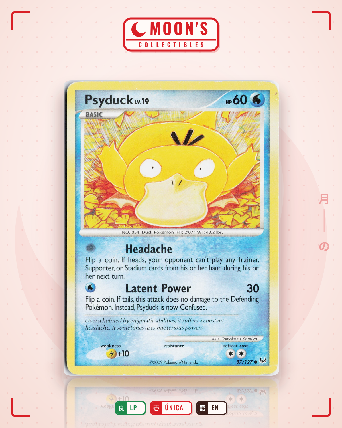 Carta Pokémon Psyduck · Platinum #87/127 (LP) — pieza única en Moon's Collectibles México