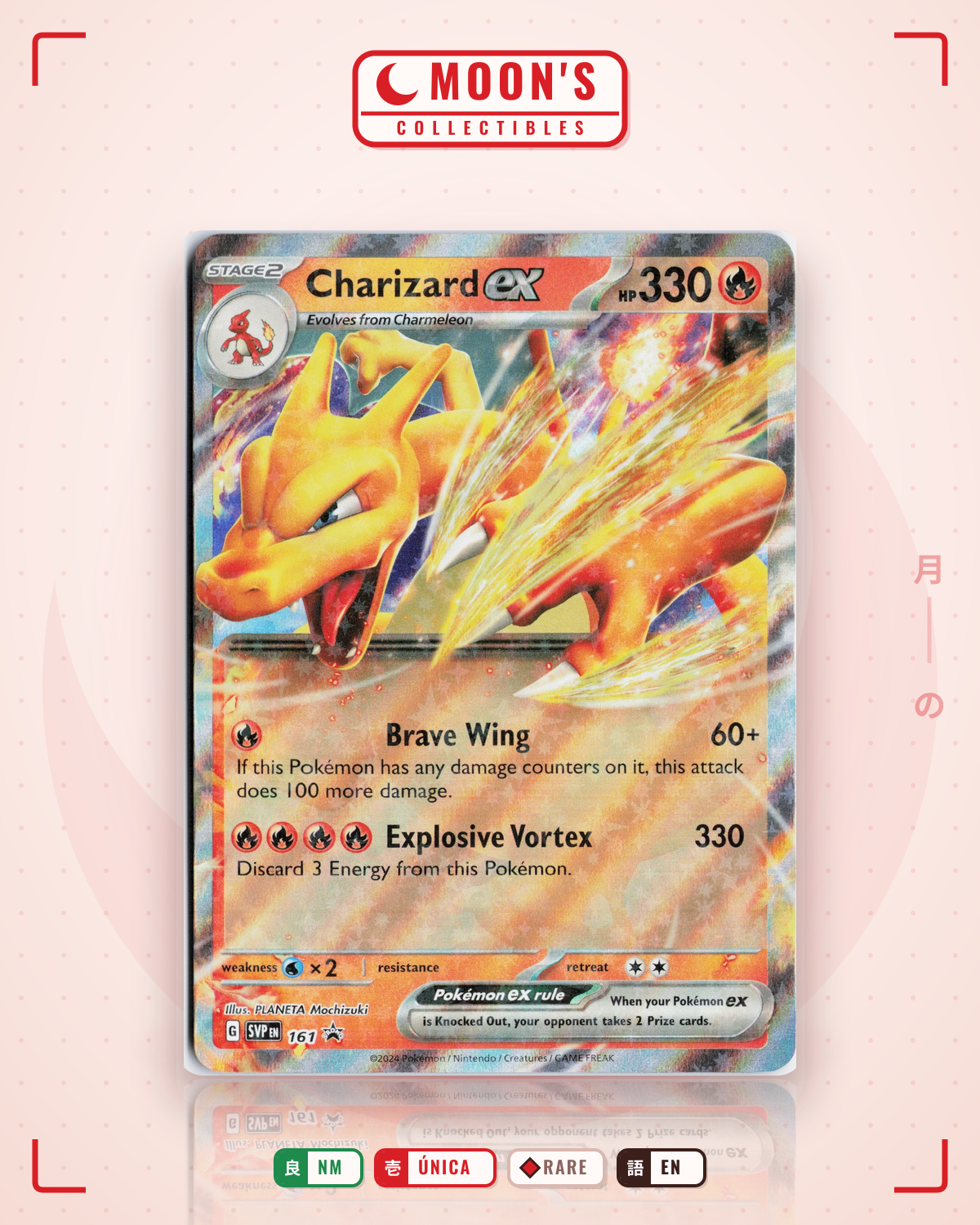 Carta Pokémon Charizard ex · Scarlet & Violet Black Star Promos #161 (NM) — pieza única en Moon's Collectibles México