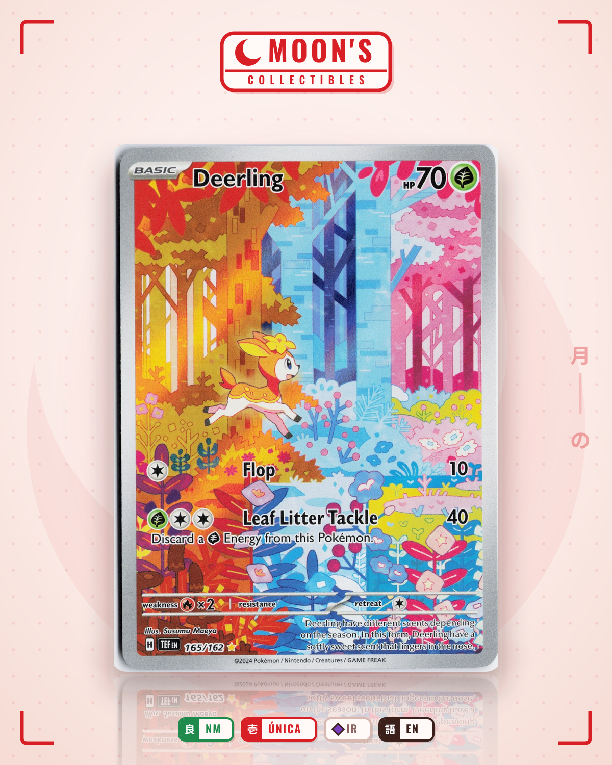Carta Pokémon Deerling · Temporal Forces #165/162 (NM) — pieza única en Moon's Collectibles México